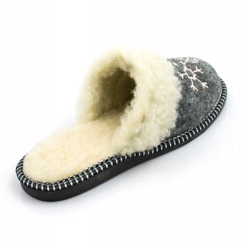 Filcowe Kapcie Damskie Góralskie Ocieplane Klapki zdjęcie 4