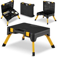 Drabina domowa schodek podest składany 2w1 skrzynka na narzędzia HIGHER