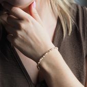 Bransoletka - Kamień Księżycowy, Słoneczny, Howlit, Hematyt i srebro złocone