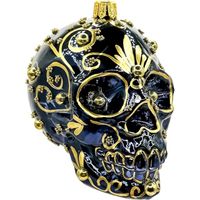 Bombka choinkowa: Czaszka Sugar Skull: złota
