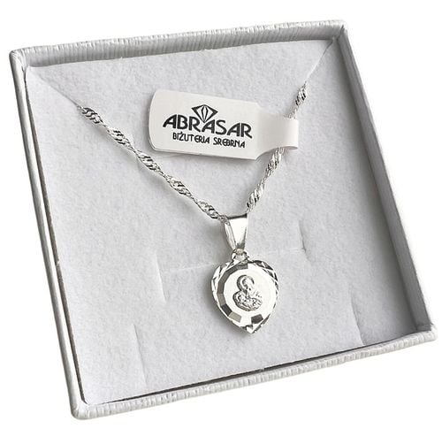 Łańcuszek Srebrny MEDALIK KOMUNIJNY Matka Boska do Komunii na Chrzest 40 cm na Arena.pl