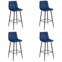 Hoker kuchenny ARCETO granatowy welur wyspy 4 szt. czarne stalowe nogi