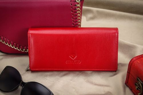 Damski Czerwony Gracio Portfel Skóra Naturalna BIG na Arena.pl