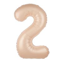 Balon foliowy cyfra 2 karmelowy, 100 cm