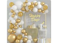 Girlanda balonowa biało-złota konfetti, 79 szt.