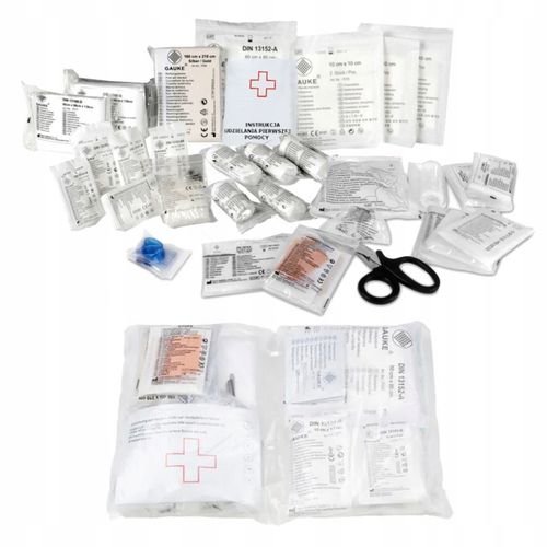Wyposażenie do apteczki norma DIN 13157 PLUS materiały opatrunkowe STERYLNE na Arena.pl
