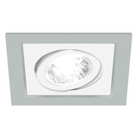 Wpuszczana LAMPA sufitowa BORYS D 03219 Ideus podtynkowa OPRAWA kwadratowa do zabudowy srebrna biała