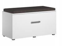 Siedzisko Szafka Na Buty Tapicerowana Zamykana Opal Biały Mat