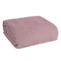 Koc 200x220 różowy Linda waflowy 345 GSM bawełna