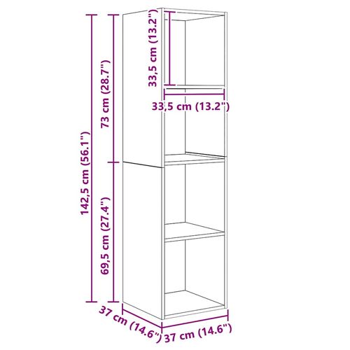 Szafka pod telewizor 4 pcs Brązowy 37 x 37 x 142.5 cm na Arena.pl