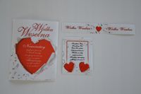 Etykiety na wódkę weselną + banderola - 50 kpl