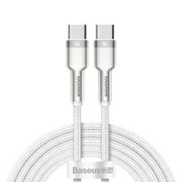 kabel przewód usb-c - usb-c series metal data pd qc scp 100w 5a 1m - biały