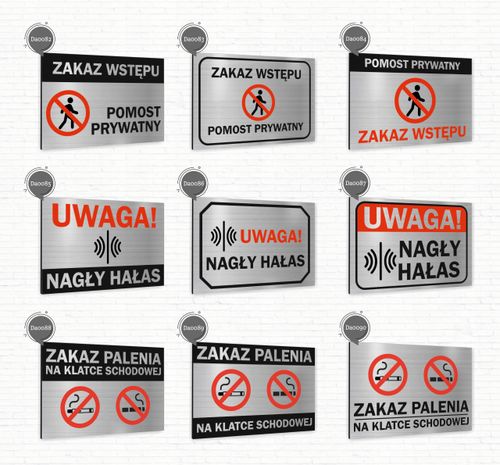 Tabliczka znak informacyjny 30x20 DOWOLNY NAPIS Nierdzewna NADRUK UV na Arena.pl