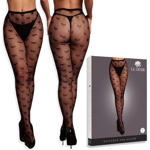 Czarne Zjawiskowe Kabaretki w Serduszka Patterned Tights LeDésir 080 XS/XL na Arena.pl