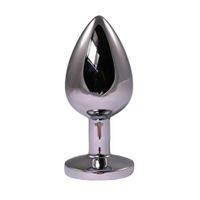 Silver Small Butt Plug With Red Diamond