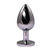 Silver Small Butt Plug With Red Diamond