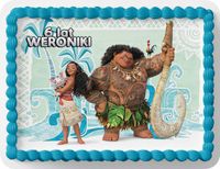 PROSTOKĄTNY OPŁATEK NA TORT A4 20x29CM - VAIANA MOANA BAJKA + IMIĘ