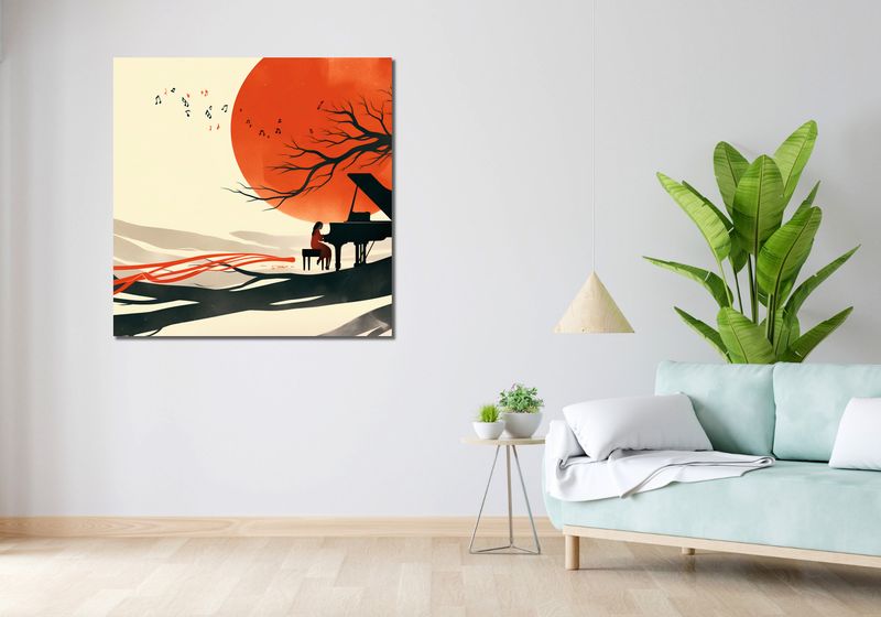 Obraz 100x100cm Pianistka zdjęcie 2