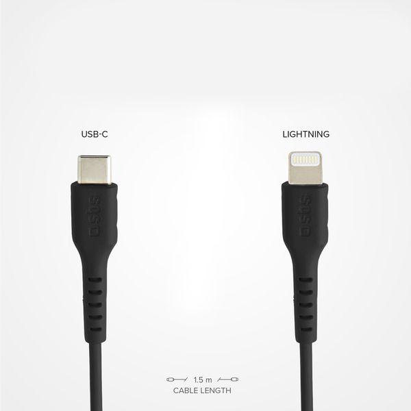 Kabel przewód USB-C - iPhone Lightning 1m - czarny zdjęcie 4
