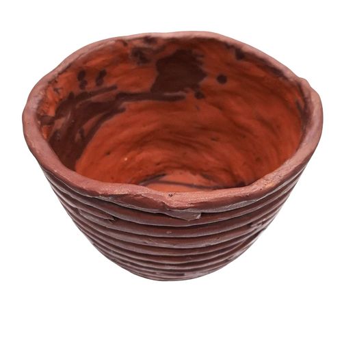 Doniczka Ceramiczna Ręcznie Robiona Brązowa 23x19 cm na Arena.pl