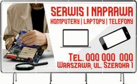BANER REKLAMOWY 200x100 cm projekt w cenie różne wzory SERWIS TELEFONÓW