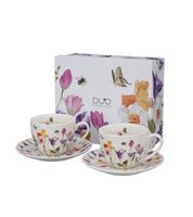 FILIŻANKI ZE SPODKIEM DUO KWIATY MAY 250 ML X 2 SZT NA PREZENT