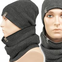 MĘSKI KOMPLET CZAPKA i KOMIN szalik ciepły zimowy PRODUKT POLSKI KOLORY