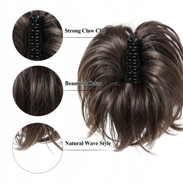 Doczepiany kok na klipsie treska na klamrze Dopinany kucyk w 5 sekund zdjęcie 2