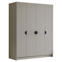 Szafa SANA 200 cm-pojemna garderoba-KASZMIR+CZARNY