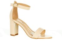 Sandały na obcasie słupku 8,5 cm. beżowe Rozmiar obuwia - 41