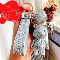 Brelok do kluczy Punk na Halloween miś szkielet Voodoo F31_Szary