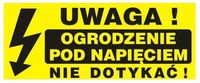 TABLICA 23*10CM UWAGA! OGRODZENIE POD NAPIĘCIEM NIE DOTYKAĆ - TAB TBI-48