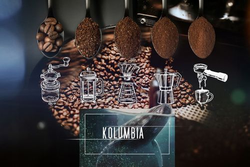 Kawa Ziarnista Świeżo Palona 100% Arabica Kolumbia 1KG Do Ekspresu na Arena.pl