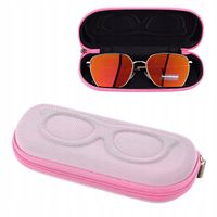 Różowe ETUI NA OKULARY korekcyjne przeciwsłoneczne Pokrowiec na zamek