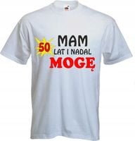 Koszulka PREZENT NA 50 URODZINY MAM 18 LAT napis