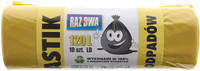 Worki na śmieci 120L żółte na plastik 10 sztuk