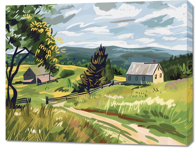 Obraz 90x70cm Bujna Wieś zdjęcie 1