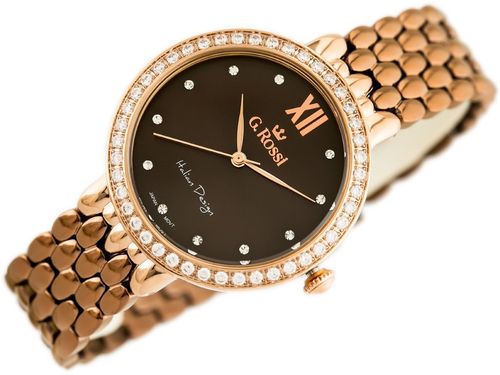 ZEGAREK G. ROSSI - 11775B (zg769f) rose gold/brown + BOX na Arena.pl