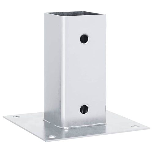 Podstawy słupków kwadratowe 4 szt. Srebrne Stal ocynkowana na Arena.pl