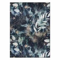 RUG/LU/ARLEN/LEAVES3/BLACK+TURQUISE/160x220
