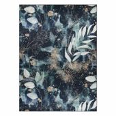 RUG/LU/ARLEN/LEAVES3/BLACK+TURQUISE/160x220