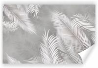 Fototapeta PREMIUM STRUKTURA ZMYWALANA NA WYMIAR tapeta z liśćmi palmowymi