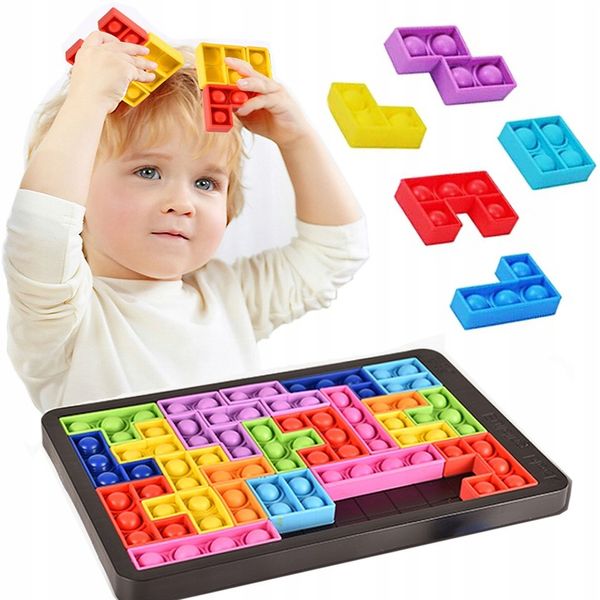 POP IT KLOCKI POPIT TETRIS PUZZLE UKŁADANKA BĄBLE zdjęcie 1