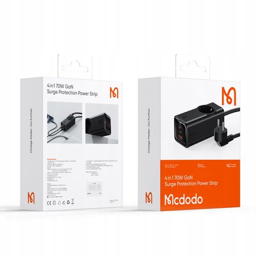MCDODO Ładowarka sieciowa GAN Typ C z 4x USB-C, 70W, czarna na Arena.pl