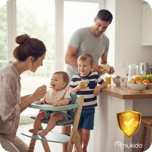 Drewniane krzesełko do karmienia Nukido Timo na Arena.pl