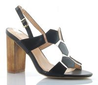 Sandały na słupku 10 cm. czarne Rozmiar obuwia - 37