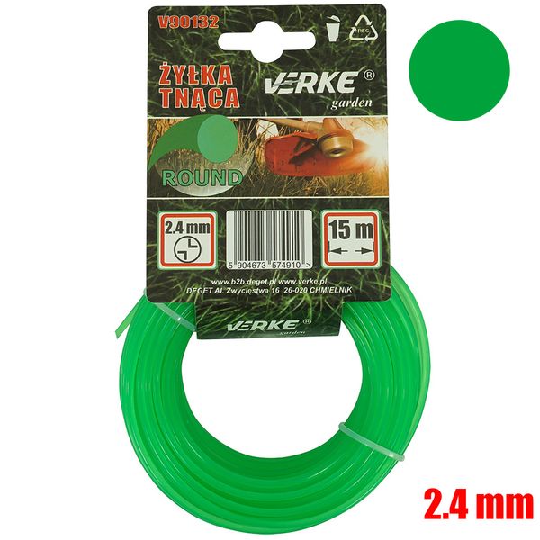 ŻYŁKA TNĄCA DO KOS I PODKASZAREK 2,4 MM 15 MB VERKE V90132 OKRĄGŁA zdjęcie 1