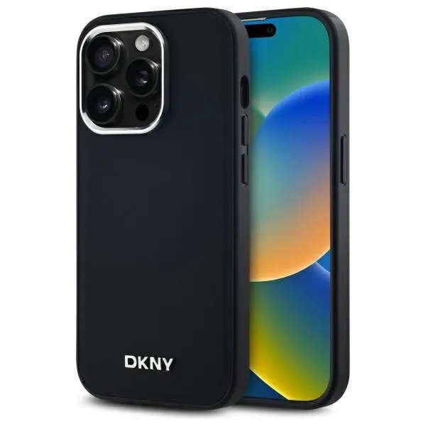 Etui DKNY Plain Logo MagSafe na iPhone 14 Pro - czarne zdjęcie 1