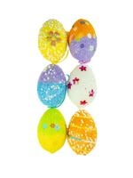 jajka styropianowe kolorowe wzorzyste wys. 6 cm.  6 szt. WPJ-7507