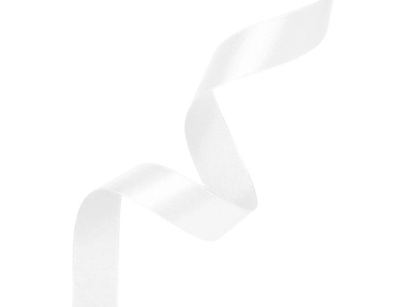 Wstążka satynowa, 12 mm, 23 m, biała zdjęcie 1